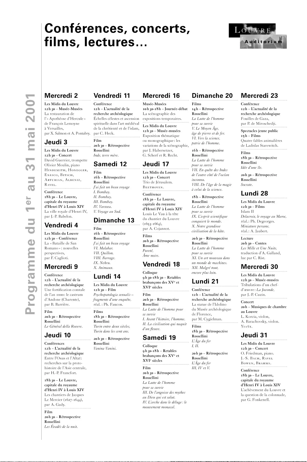 Affiches programmes