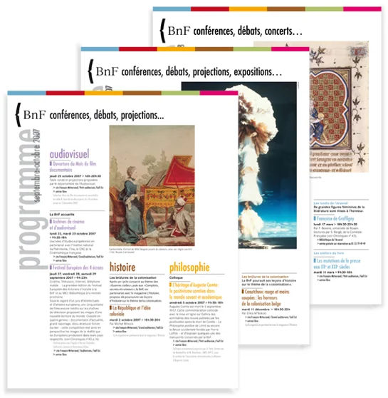 Programmes trimestriels de la Bibliothèque Nationale de France
