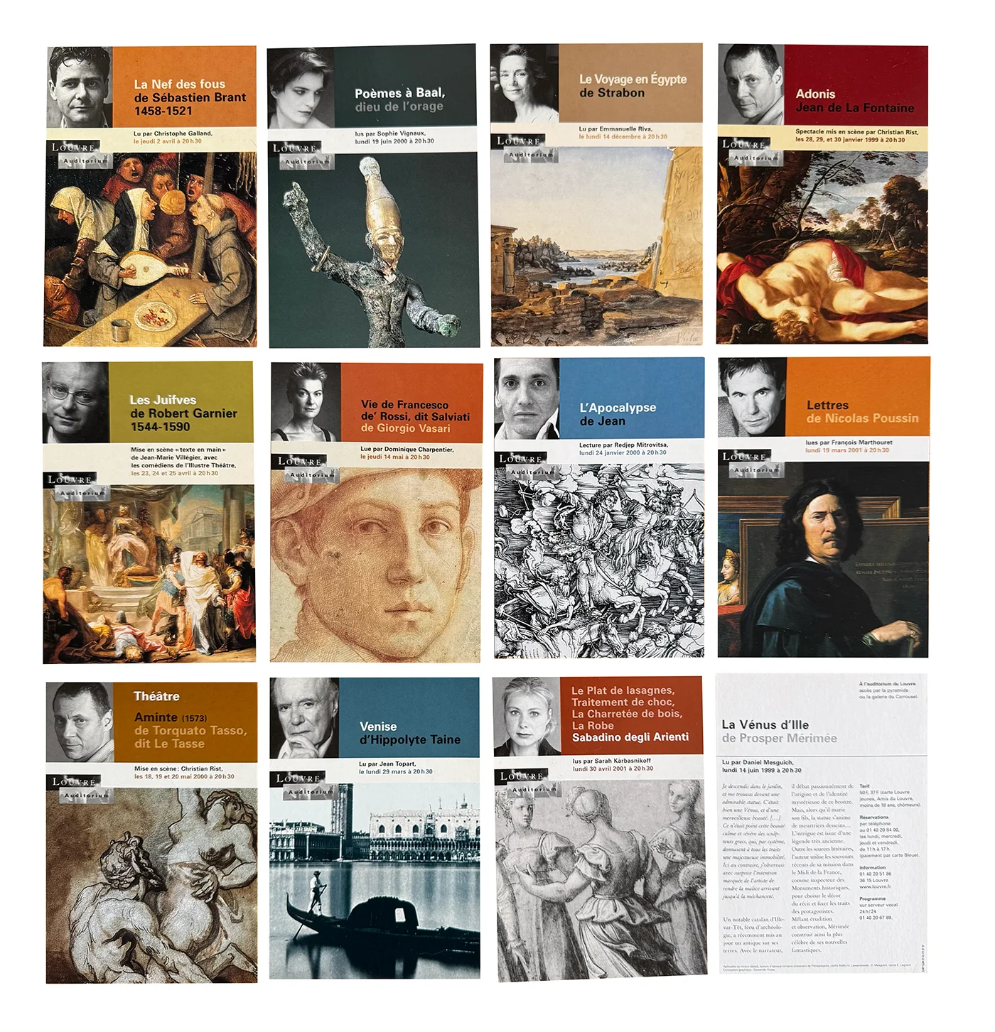 Séries de cartes postales pour l'auditorium du Louvre