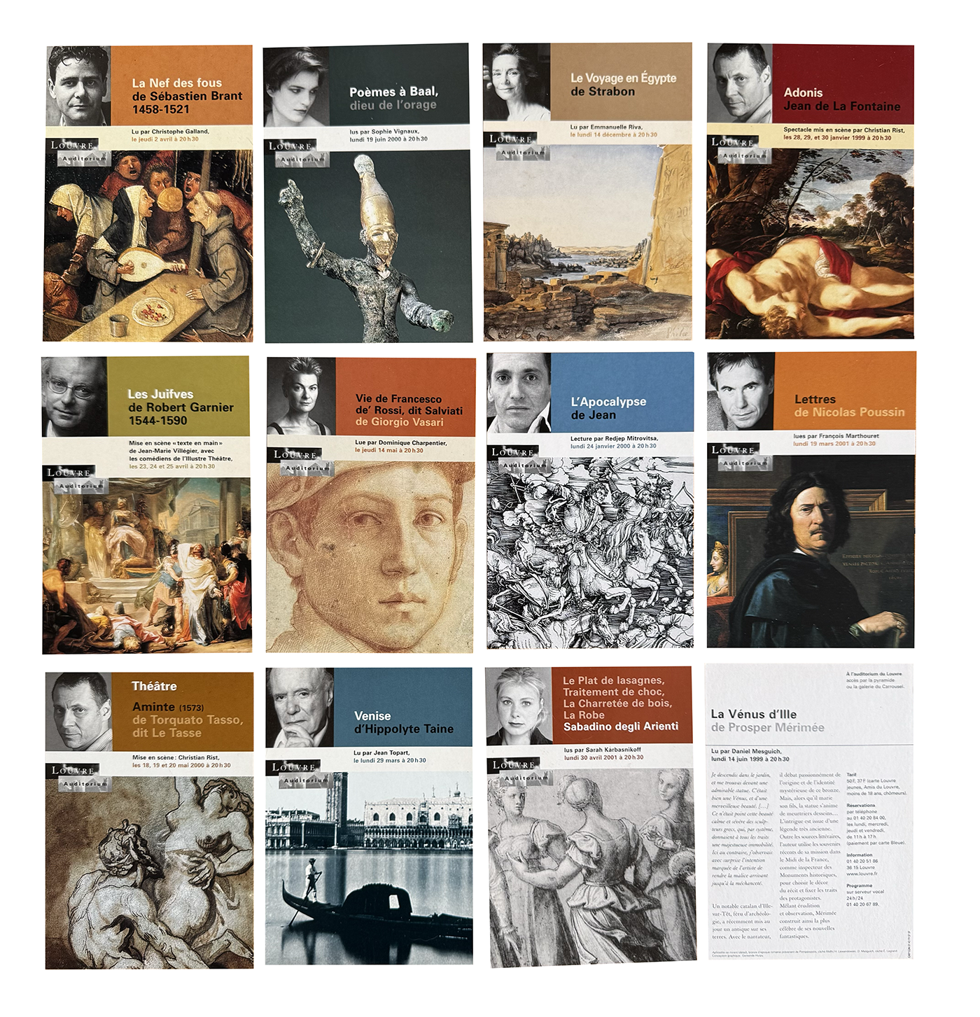 Séries de cartes postales pour l'auditorium du Louvre