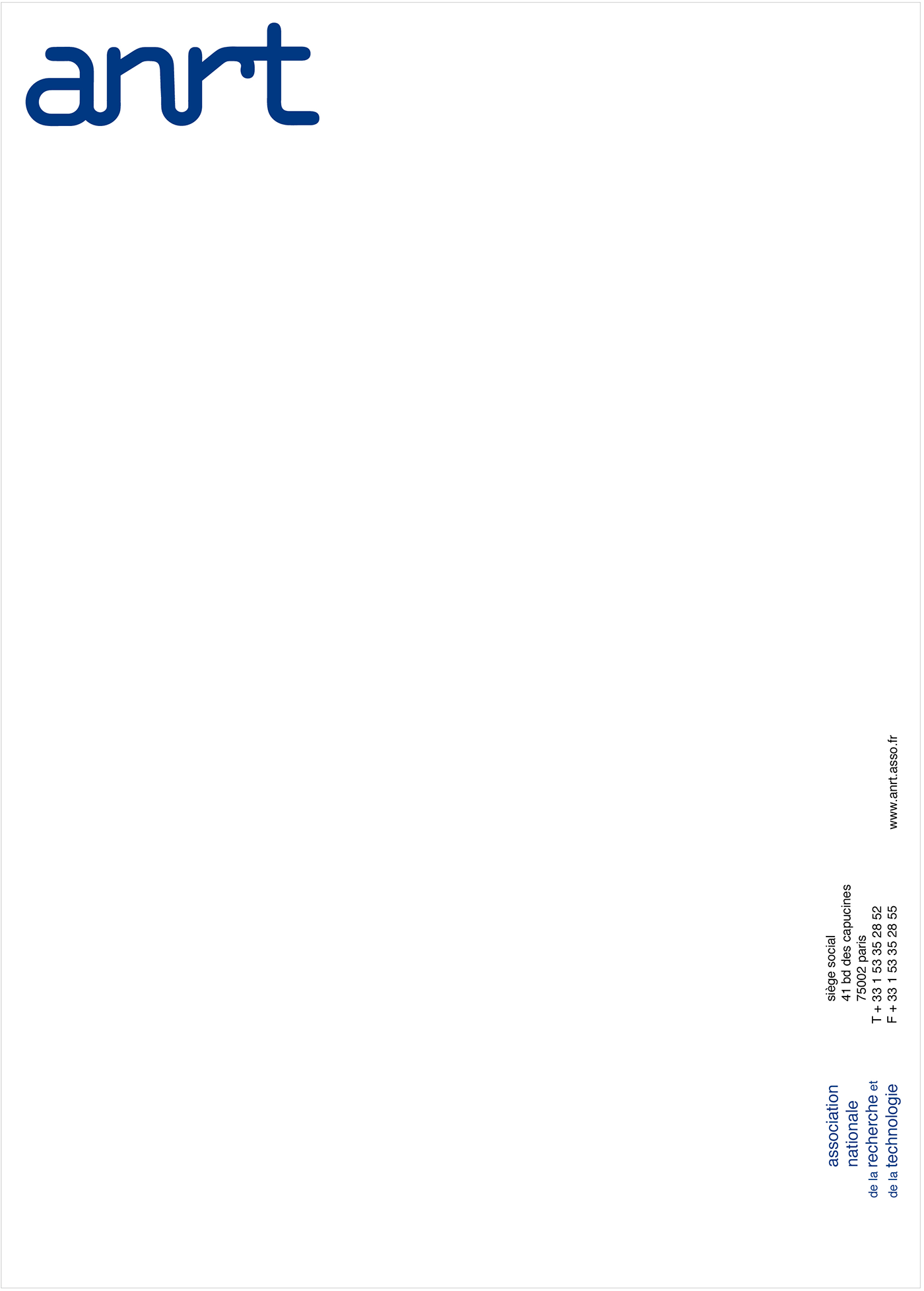 Projet d'identité Association Nationle de la Recherche et de la Technologie