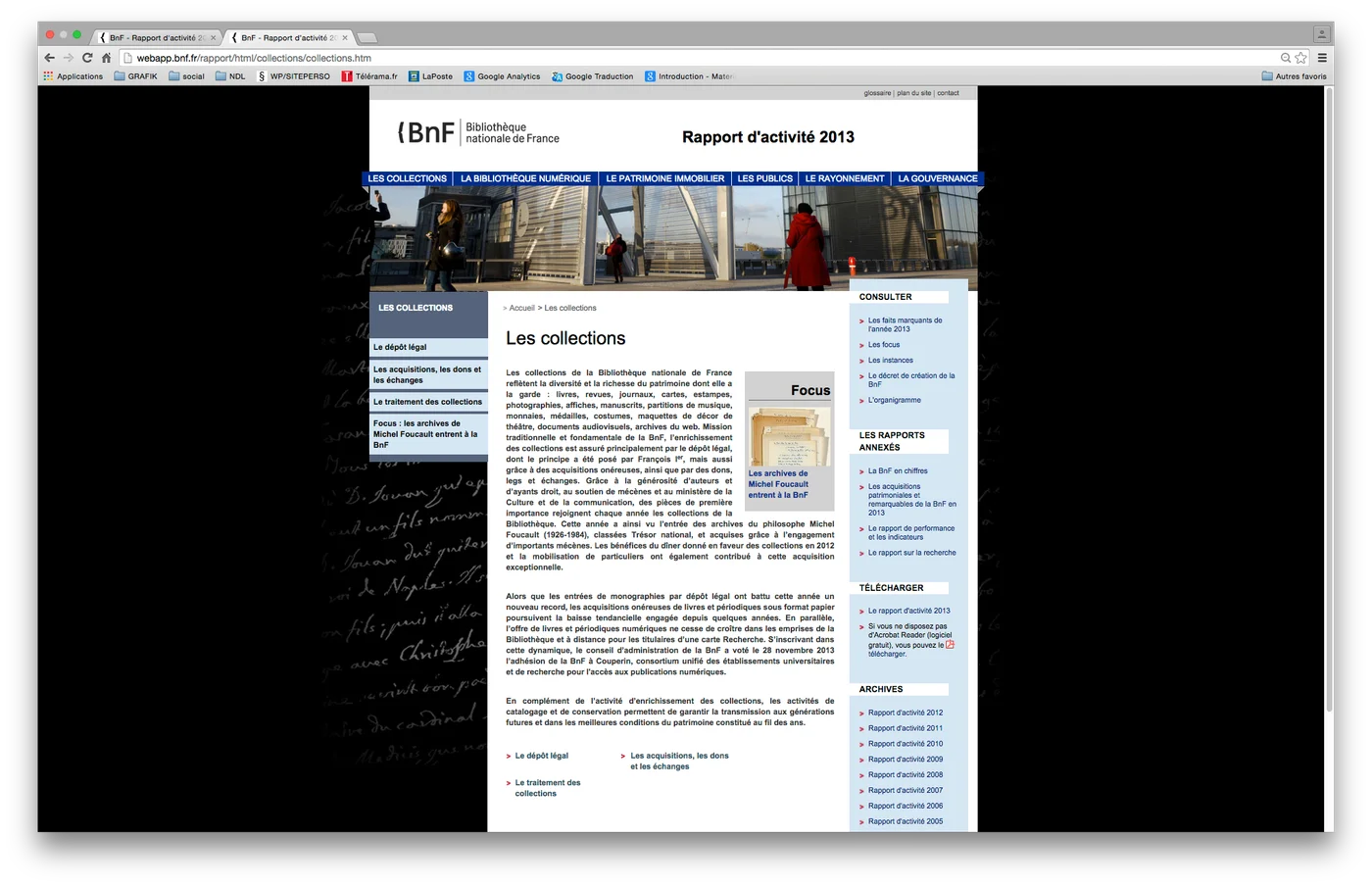 Refonte du site de diffusion des rapports d'activité