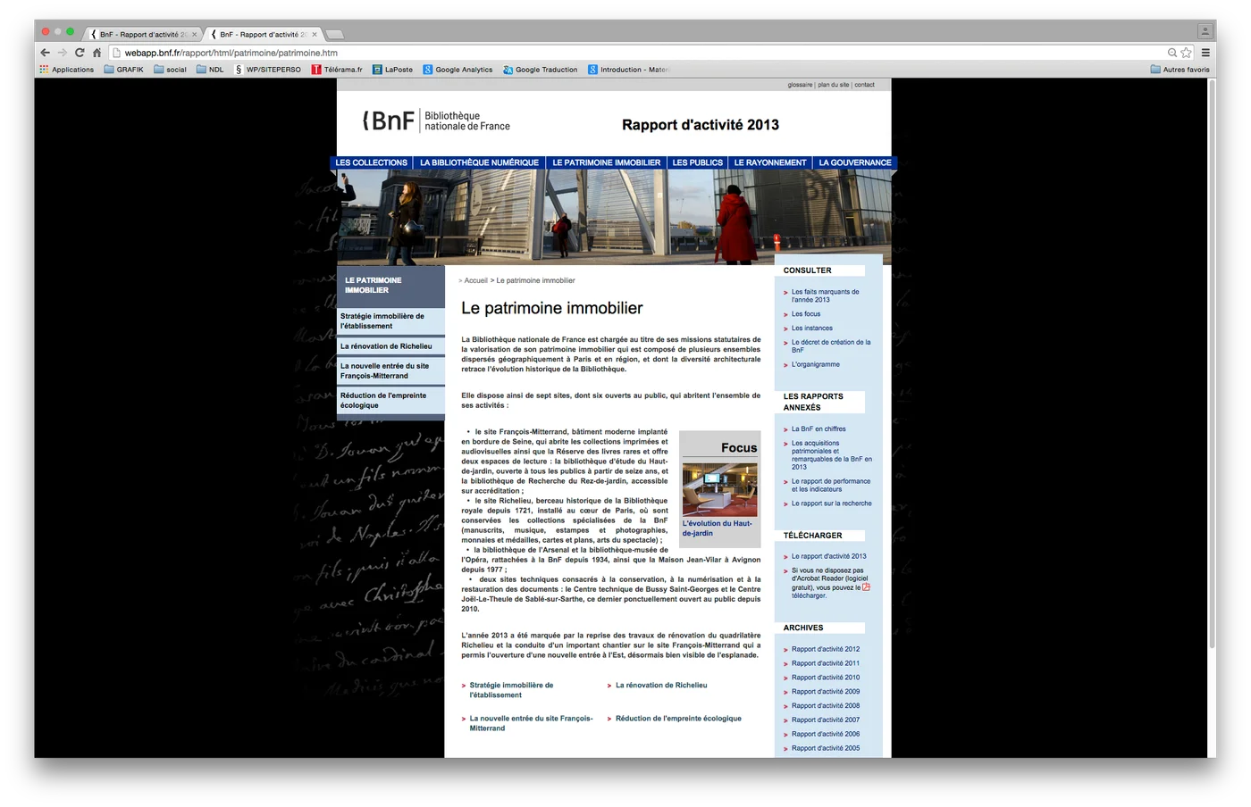 Refonte site de diffusion des RA
